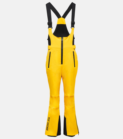Moncler Half-zip Belted Ski Suit In Yellow
