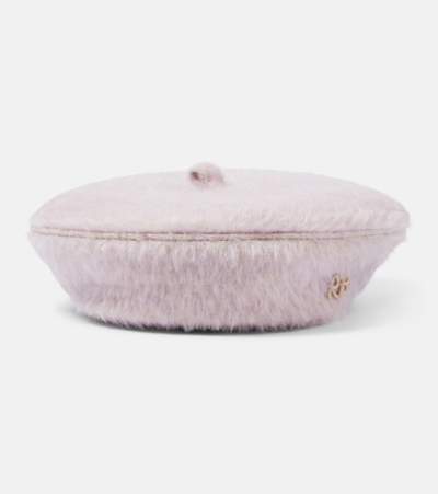 Ruslan Baginskiy Logo Wool-blend Beret In Pink