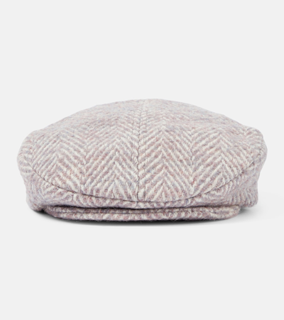 Ruslan Baginskiy Herringbone Wool-blend Cap In Pink