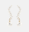 Mateo 14kt Gold Drop Earrings With Pearls In Gold
