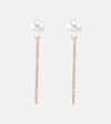 Mateo 14kt Gold Drop Earrings With Pearls In White