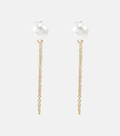 Mateo 14kt Gold Drop Earrings With Pearls In 14kt Yellow Gold