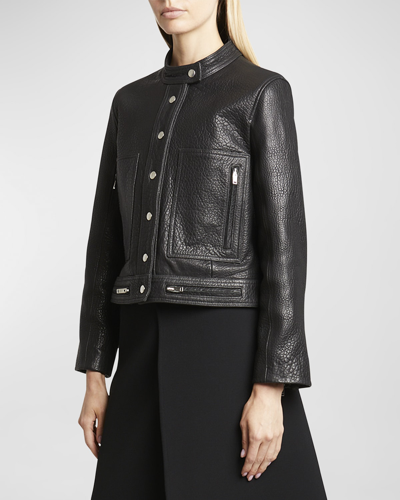 Proenza Schouler Alice Pebble Leather Jacket In Black