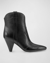 Marc Fisher Ltd Women's Carissa 62mm Leather Tapered-heel Ankle Boots In Black