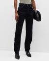 Agolde Black 90s Pinch Waist High Rise Straight Jeans In Crushed