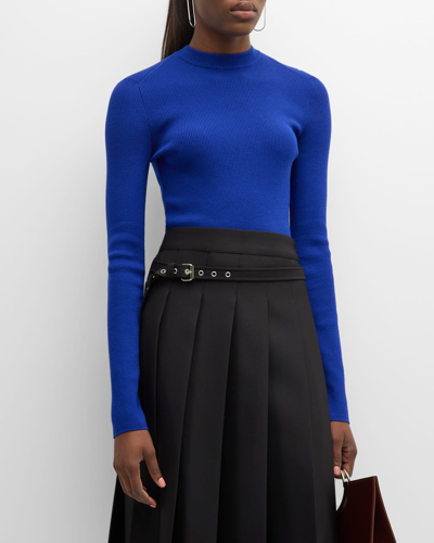 Burberry Fitted Mock-neck Cashmere Sweater In Knight