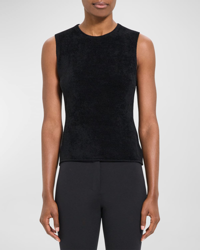 Theory Micro Velvet Tank Top In Black