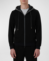 Bugatchi Men's Soft Touch Full-zip Hooded Jacket In Caviar