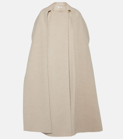 The Row Notte Cashmere Scarf Coat In Ivory