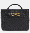 Bottega Veneta Womens Black-m Brass-black Andiamo Leather Top-handle Bag
