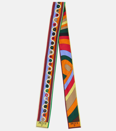 Pucci Printed Silk Scarf In Multicolor