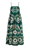 SEA CHARLOUGH EMBROIDERED COTTON MIDI DRESS