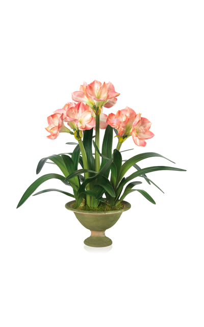 Diane James Designs Faux Pink Amaryllis Plant In Light Pink