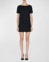 CAROLINA HERRERA EMBROIDERED MINI SHIFT DRESS