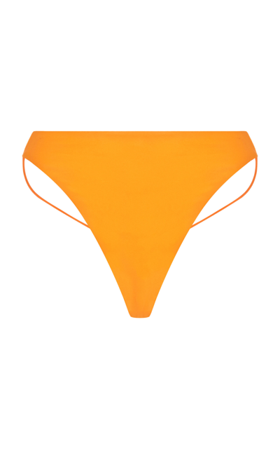 Ziah High-waisted Bikini Bottom In Orange