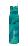 Sir Frankie Ruched Balconette Midi Dress In Green