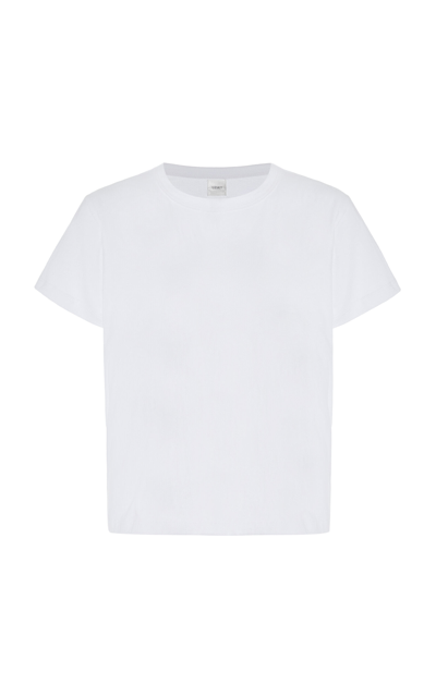 Leset Margo Short-sleeve Cotton Crewneck Tee In White