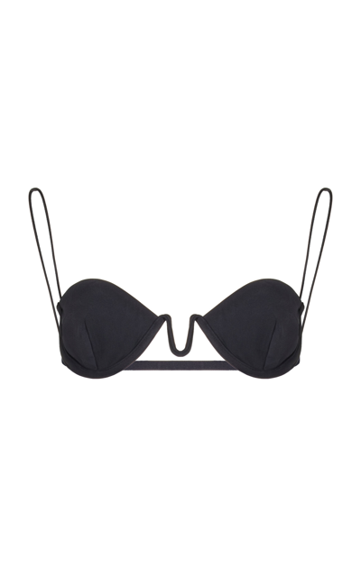 Ziah Cup-detailed Balconette Bikini Top In Black