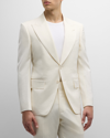 Tom Ford Slim-fit Grain De Poudre Silk Tuxedo Jacket In Off White