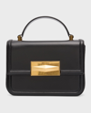 Jimmy Choo Diamond Top Handle Leather Shoulder Bag In Black Gold