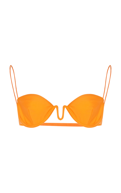 Ziah Cup-detailed Balconette Bikini Top In Orange