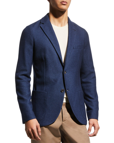 Loro Piana Unstructured Silk And Cashmere-blend Blazer In Blue