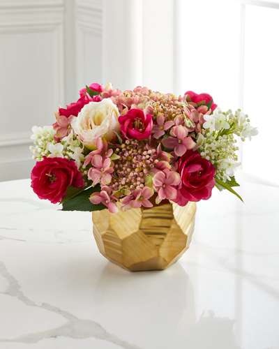 John-richard Collection Blushing Garden Floral Arrangement In Gold