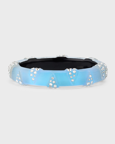 Alexis Bittar Punk Deco Lucite Hinge Bangle Bracelet In Blue