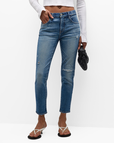 Moussy Vintage Quailtrail Skinny Ankle Jeans In Ltblu