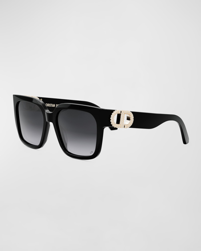 Dior 30montaigne S11i Sunglasses In Shiny Black Smoke