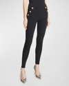 BALMAIN 6-BUTTON JERSEY LEGGINGS