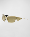 Givenchy Givcut Mixed-media Shield Sunglasses In Shiny Endura Gold