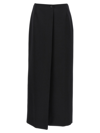 Givenchy Front-slit Wool-blend Maxi Skirt In Black