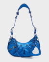 Balenciaga Cagole Xs Metallic Stud Hobo Shoulder Bag In 4505 Met Cobalt
