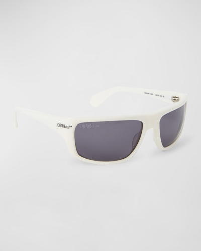 Off-white Men's Bologna Acetate Wrap Sunglasses In White