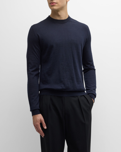 Jil Sander Men's Solid Cashmere Sweater In Dark Blue