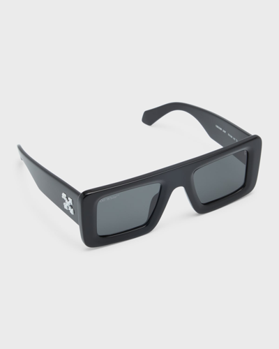 Off-white Men's Seattle Acetate Rectangle Sunglasses In Grey