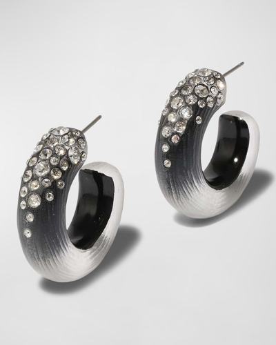 Alexis Bittar Lucite® Crystal Hoop Earrings In Black