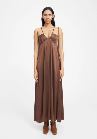 Aeron Sophie Strappy Maxi Dress In Brown