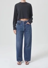Agolde Dame High Rise Wide Leg No Cuff Jean In Enamour In Blue