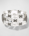 Alexis Bittar Punk Royale Quilted Lucite Crystal Bracelet In Clear