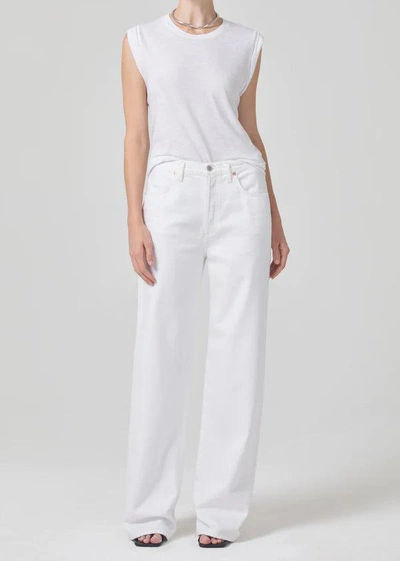 Citizens Of Humanity Annina High-rise Wide-leg Jeans In Seashell (white)
