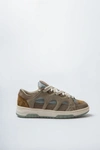 Paura Panelled Lace-up Sneakers In Brown
