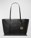 Michael Michael Kors Large Leather Tote Bag In Black