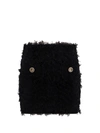 Pinko Salamandra Frayed Knitted Miniskirt In Black