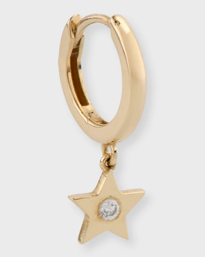 Andrea Fohrman Star 18-karat Gold Diamond Single Hoop Earring