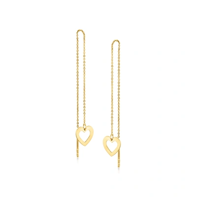 Rs Pure By Ross-simons 14kt Yellow Gold Heart Threader Earrings