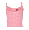Versace Allover Safety Pin Towel Top In Pink