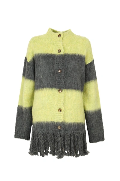 Etro Alpaca And Mohair Blend Cardigan In Multicoloured