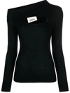 ISABEL MARANT ISABEL MARANT PAZ SWEATER IN MERINO WOOL WITH OPEN SHOULDERS